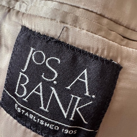 Jos A Bank 44L Brown Check Plaid Silk Wool Mens Blazer Sport Coat Jacket - Picture 8 of 8